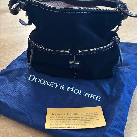 DOONEY & BOURKE 2011 suede “hobo” bag w/dust bag & registration… - Picture 1 of 16